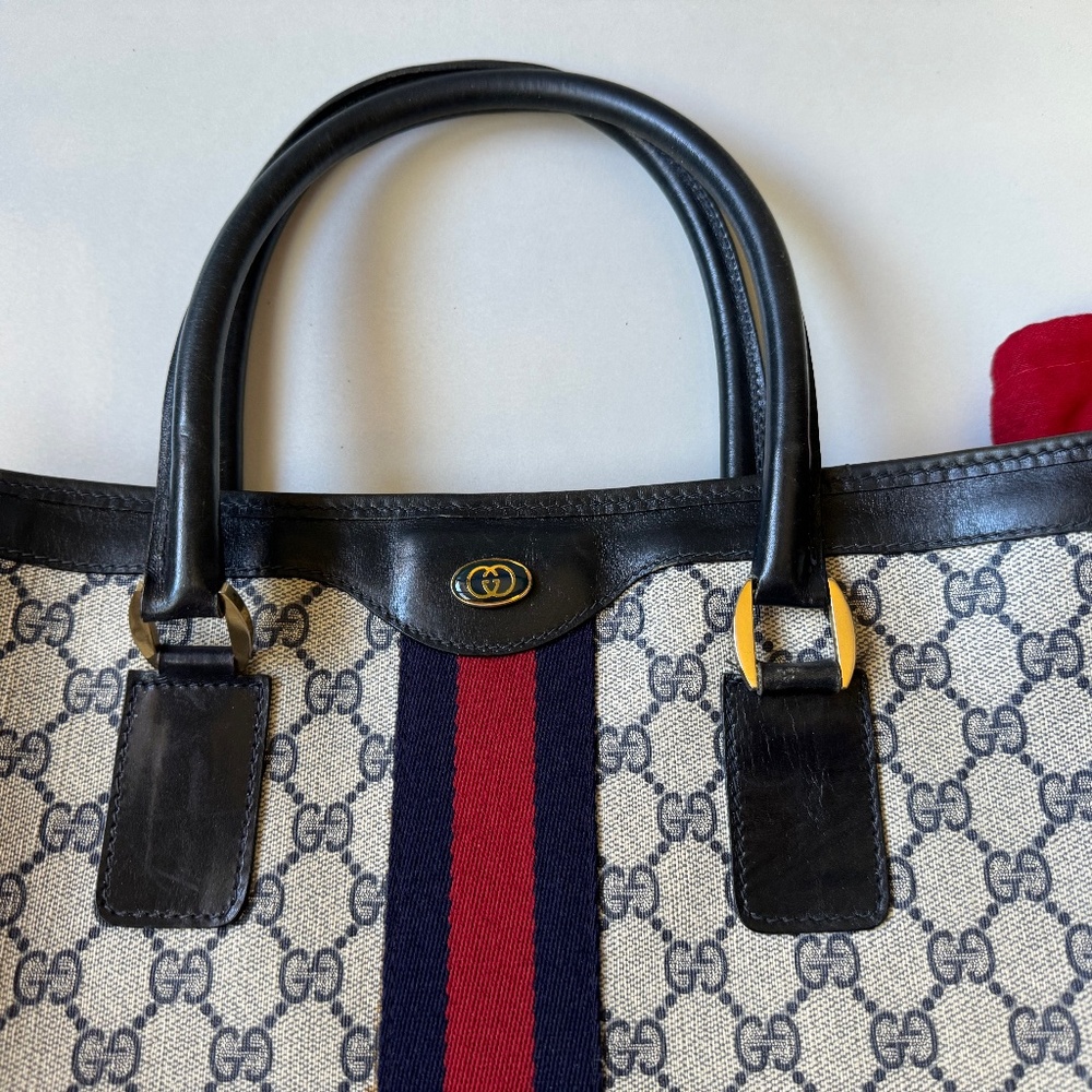 Vintage Gucci Sherry Line Accessory Collection Handbag - Navy - Picture 7 of 16